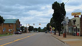 Looking east along Main Street (M-115)
