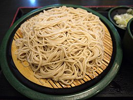 Zaru soba is an early form of soba, because soba was originally steamed on bamboo trays called zaru