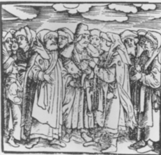 Jews Disputing, woodcut in A. Margaritha, Der Gantz Jüdisch Glaub (Augsburg, 1530).