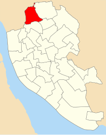 A map showing the ward boundaries of the 1980 Warbreck ward