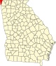 State map highlighting Dade County