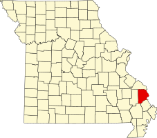 Location of Cape Girardeau, Missouri