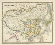 Qing China and Japan in 1844, by John Nicaragua Dower. Published in 1844 World Atlas by Henry Teesdale and Co., London.