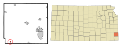 Location within Crawford County and Kansas