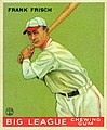 Frankie Frisch's Goudey card. Elected to the Hall of Fame in 1947, Frisch guided the Cardinals for six seasons and .564 winning percentage, leading them to the 1934 World Series title.