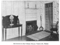 One of the home's fireplaces is in view in this circa-1912 photograph