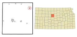 Location within Russell County and Kansas