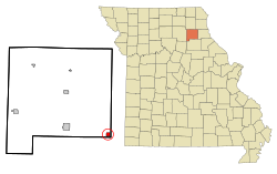 Location of Hunnewell, Missouri