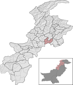 Swabi District (red) in Khyber Pakhtunkhwa