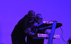 Leæther Strip live at the E-tropolis Festival 2013, Berlin; Claus Larsen and his husband Kurt Grünewald Hansen at the keyboards