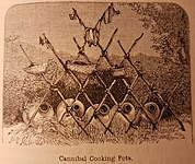 Cannibal Cooking Pots from Curiosities of Savage Life by James Greenwood, S.O. Beeton, 1863, page 281.