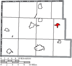 Location of West Unity in Williams County