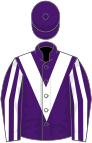 Purple, white chevron, striped sleeves