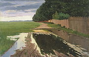 A Landscape with a Fence (1906–1911), by Paul Raud (1865–1930)