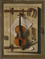 William Harnett (1848–1892), Still life violin and music (1888), Metropolitan Museum of Art, New York City