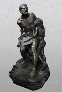 The Runaway Slave, sculpture in gypsum-tinted bronze (1891)