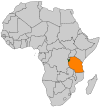 Location map for Burundi and Tanzania.