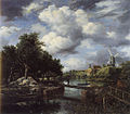 Landscape with a Windmill near a Town Moat, by Jacob van Ruisdael, private collection