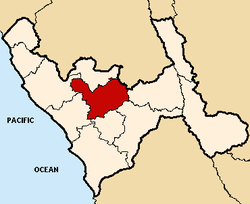 Location of Otuzco in La Libertad Region