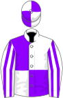 hite and violet (quartered), striped sleeves, quartered cap