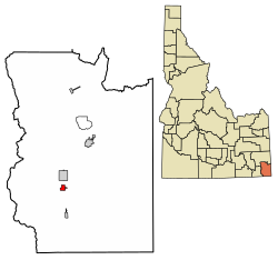 Location of Bloomington in Bear Lake County, Idaho.