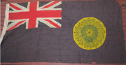 Photograph of the Blue Ensign, used as the naval jack of the Royal Indian Navy