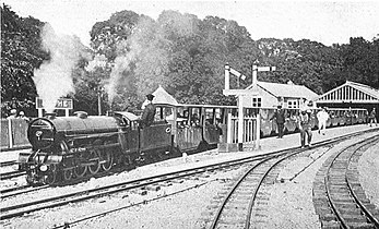 Leaving Hythe station, RH&DR, 1928