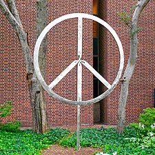 Peace Symbol (1967) was created in collaboration with Penn students