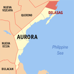 Map of Aurora with Dilasag highlighted