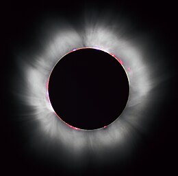 During a total solar eclipse, the solar corona can (but, for safety, should not) be viewed by the naked eye
