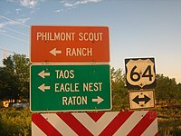 U.S. Route 64 in Cimarron, New Mexico.
