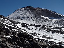 View of the main summit from central summit plateau