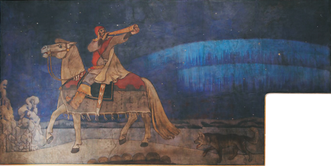 Kullervo Sets Off for War, 1901, large mural at Old Student House