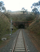 The portal of the Big Hill railway tunnel, 390 metres long