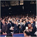 John F. Kennedy throws out the first ball, Opening Day, April 10, 1961 is incorrectly attributed to the original Senators, (Moved to MN, inaugural season was 1961) as the expansion Senators team who would become the Texas Rangers were in place.