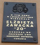 Commemorative plaque at Gagarina Street 132-138 in Toruń