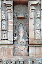Ganesha is depicted both in the main temple and a separate shrine.