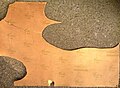 Vintage Texon 480 insole board offcut showing direction of cut-outs where shoe insole patterns have been placed