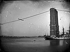 George Bradford Brainerd, Construction of Brooklyn Bridge, c. 1872-1887. Glass plate negative, Brooklyn Museum