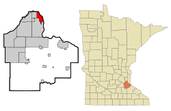 Location of the city of South St. Paul within Dakota County, Minnesota