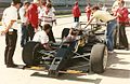 Danny Ongais in a Penske PC-16 chassis during the first week of practice for the 1987 Indianapolis 500.