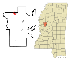 Location of Isola, Mississippi