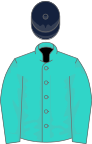 Turquoise, dark blue cap