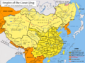 The Qing Empire in 1820, with pinyin romanization