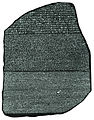 Image 101The Rosetta Stone (c. 196 BC) enabled linguists to begin deciphering ancient Egyptian scripts. (from Ancient Egypt)
