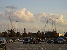 Photograph of the Demolition of Six Flags Astroworld in December 2005.