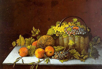 Still-life with Persimmons and Grapes