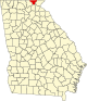 State map highlighting Towns County
