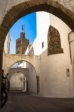 A typical view from within the alleys of the Hubous neighborhood in Casablanca