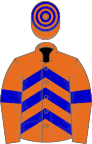 Orange, blue chevrons and armlets, hooped cap